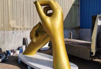 握手雕塑制造商，室外軟裝，不銹鋼握手雕塑生產廠家