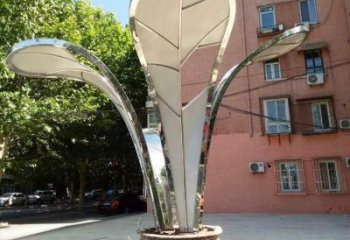 鏡面樹葉雕塑，園林裝飾，不銹鋼鏡面樹葉雕塑承接