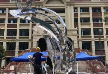 鏡面樹葉雕塑訂做，景區案例，不銹鋼鏡面樹葉雕塑廠家