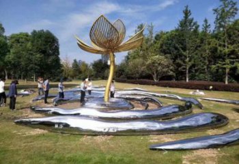 花樹雕塑制造商，街景小品，不銹鋼花樹雕塑定制