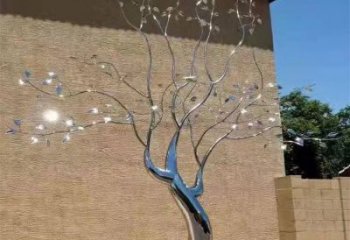 樹雕塑定制，景觀雕塑，不銹鋼樹雕塑預定