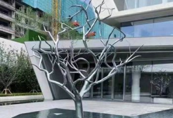 樹干雕塑制造商，多彩藝術(shù)，抽象不銹鋼樹干雕塑精選