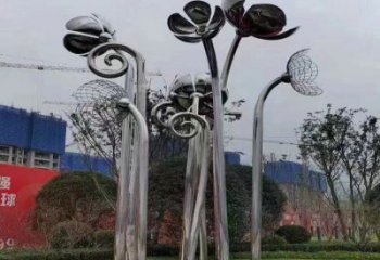 四葉草雕塑標(biāo)準(zhǔn)，陸地?cái)[件，不銹鋼四葉草雕塑定制