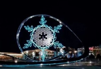 雪花雕塑廠家，燈光雕塑，不銹鋼雪花雕塑優(yōu)選