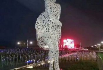 鏤空人物雕塑預定，城區小品，現代鐵藝人物雕塑制造商