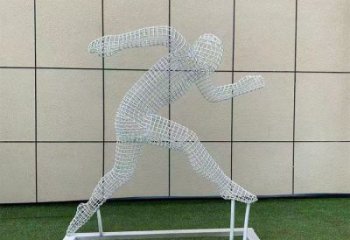 鏤空體育雕塑制作，村標概念，運動員鐵藝人物雕塑專供