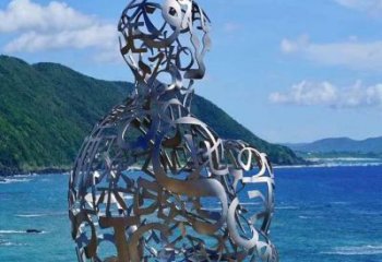 農村字母人物雕塑，鏤空景觀雕塑，抽象效果