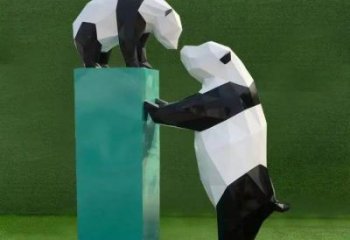 熊貓雕塑優選，室外雕塑，景觀卡通熊貓雕塑生產