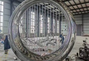 雕塑圓環(huán)批發(fā)，校園雕塑，抽象烤漆圓環(huán)雕塑定價(jià)