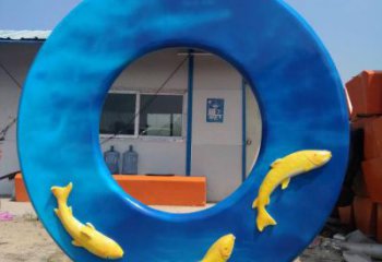 圓環(huán)雕塑專供，校園雕塑，小區(qū)烤漆圓環(huán)雕塑標準