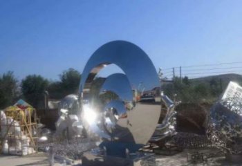 圓環雕塑生產，戶外擺放，不銹鋼圓鏡雕塑精選