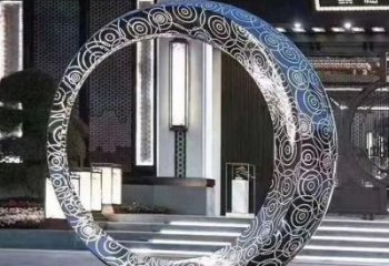 圓環雕塑標準，景觀雕塑，不銹鋼圓圈雕塑廠家提供