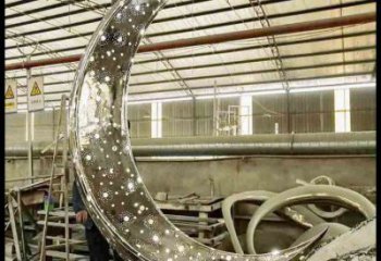 月亮雕塑造型供需，廣場雕塑，燈光鏤空月亮雕塑選用