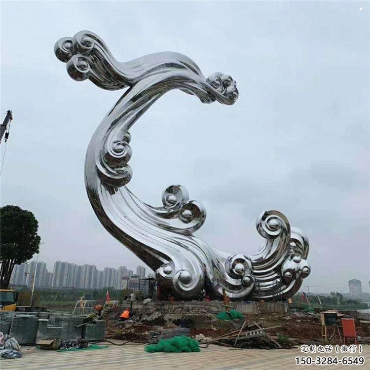 祥云雕塑批發(fā)，拉絲工藝，不銹鋼祥云雕塑承接
