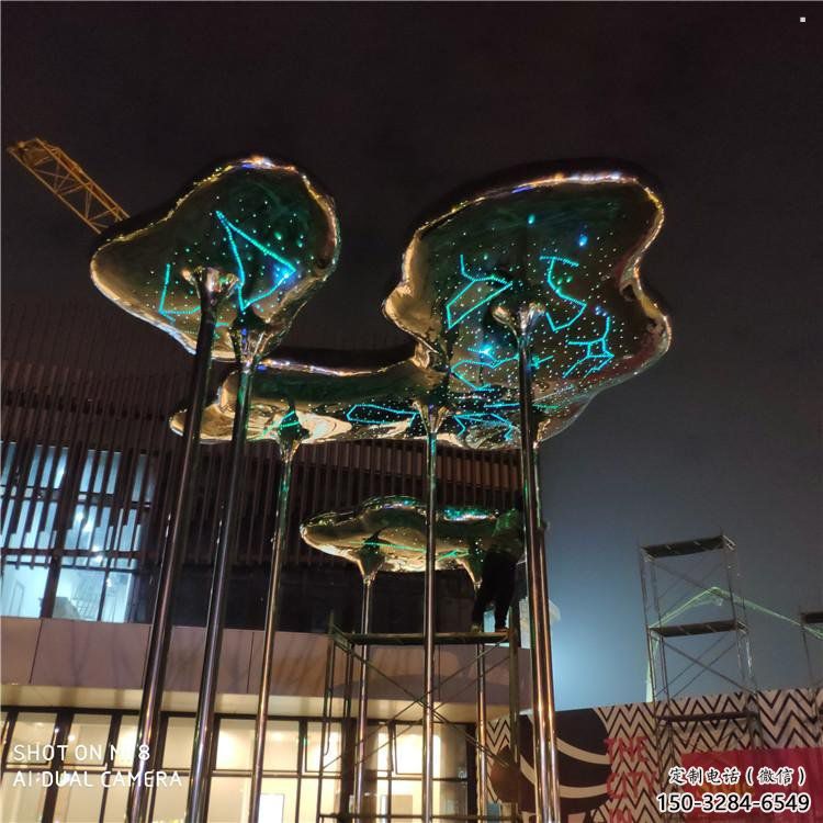 祥云雕塑觀賞型，街景小品，不銹鋼祥云雕塑常用