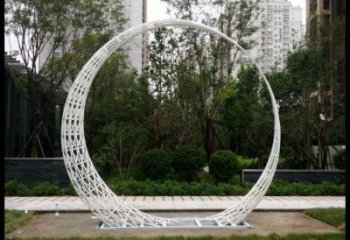 月牙雕塑制造，歐式風(fēng)格，鏤空月牙雕塑廠家定價