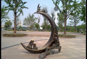 月亮船雕塑生產，透雕系列，不銹鋼月亮船雕塑生產商