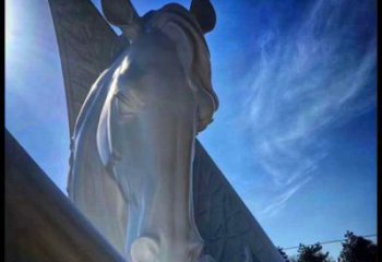 月亮雕塑異型優選，城市裝飾，展示月亮馬頭雕塑定做