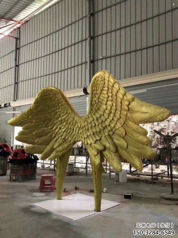 廣場鳥翅雕塑批發(fā)，廣場系列，不銹鋼鳥翅雕塑定價