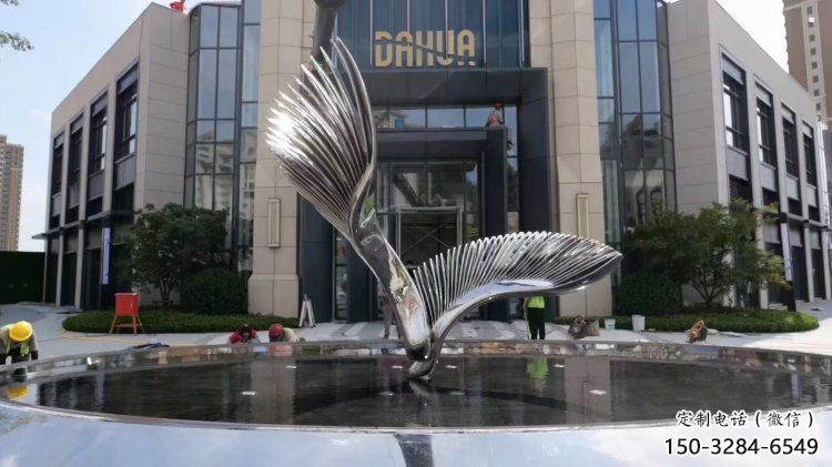 鳥翅雕塑制作，園林裝飾，建筑不銹鋼鳥翅雕塑批發(fā)