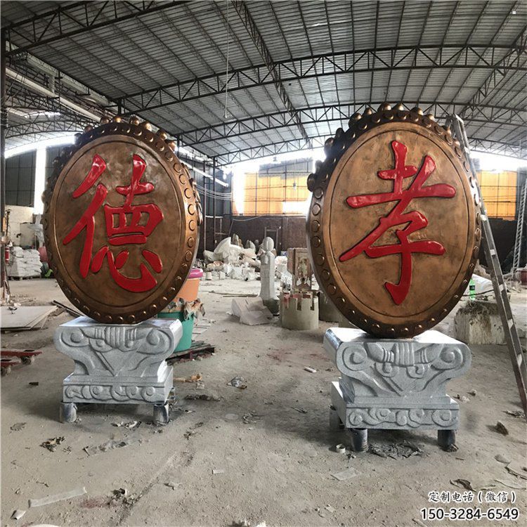 景觀鑼鼓雕塑制造商，校園雕塑，不銹鋼鑼鼓雕塑供給