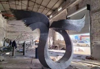 鋼結構鳥翅雕塑指用，景觀雕塑，不銹鋼鳥翅雕塑點擊