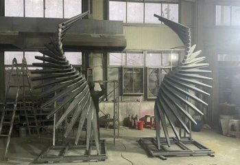 烤漆天使之翼雕塑制造商，室外軟裝，翅膀雕塑制作承接