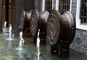 中式銅鼓雕塑批發(fā)，廣場系列，商場銅鼓雕塑供需