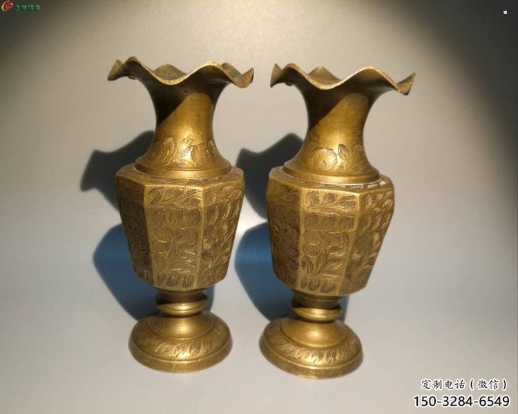 長樂花瓶雕塑定價，鑄銅工藝，銅花瓶雕塑制作廠家