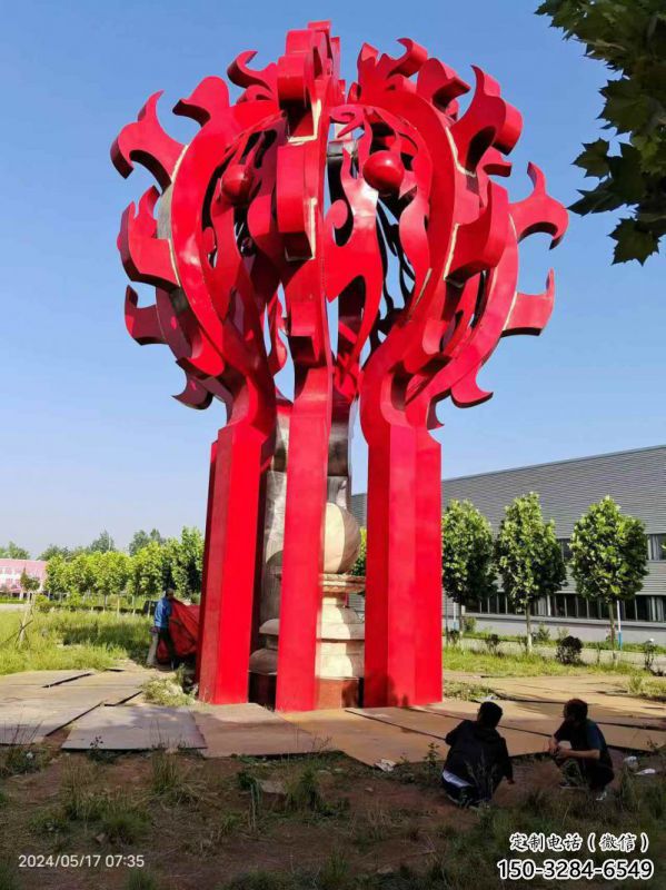深圳火球雕塑，精神堡壘火球雕塑落地展示