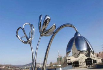 滁州百合花雕塑承接，城市裝飾，大型不銹鋼百合花雕塑公司