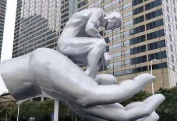 河源沉思者雕塑，景觀雕塑，手托人物雕塑廠家提供