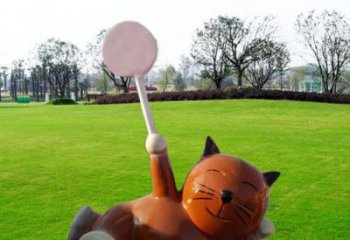 潮州小區小貓雕塑，抽象系列，彩繪工藝