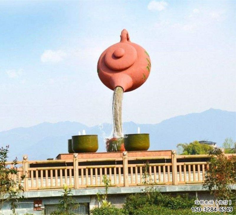 開陽公園天壺雕塑工廠，不銹鋼材質，圓雕形式