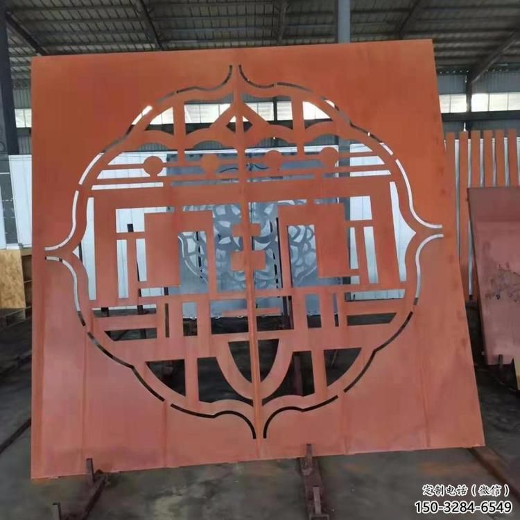 六盤水鏤空景墻雕塑，耐候鋼鏤空工藝設計