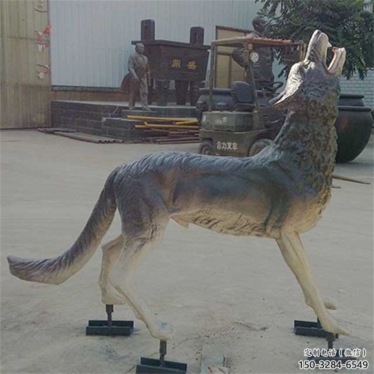 定安銅狼雕塑廠家，銅雕動物狼，仿真工藝制作