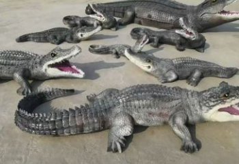 銅仁園林鱷魚雕塑