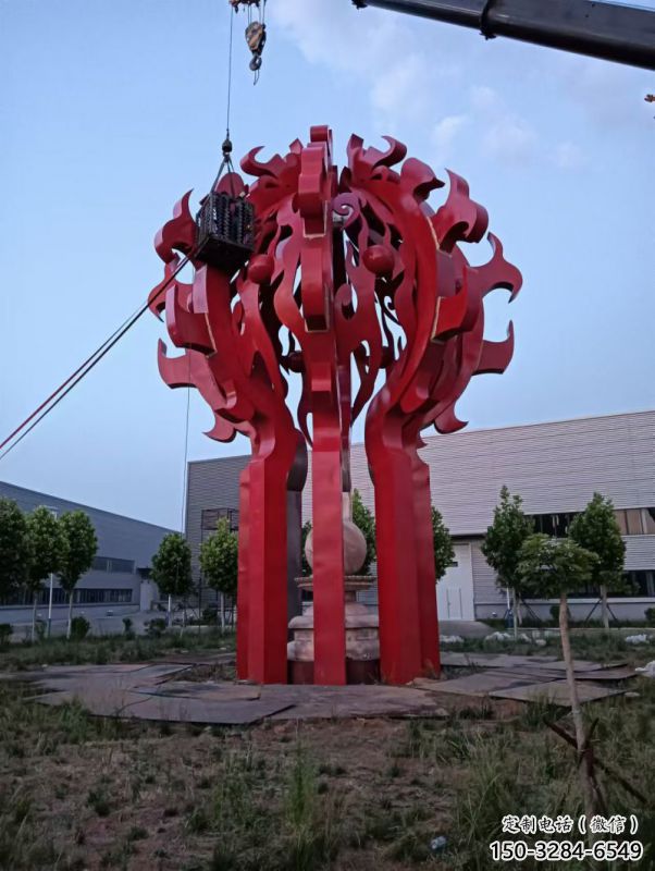 佳木斯火球雕塑，精神堡壘火球雕塑落地展示