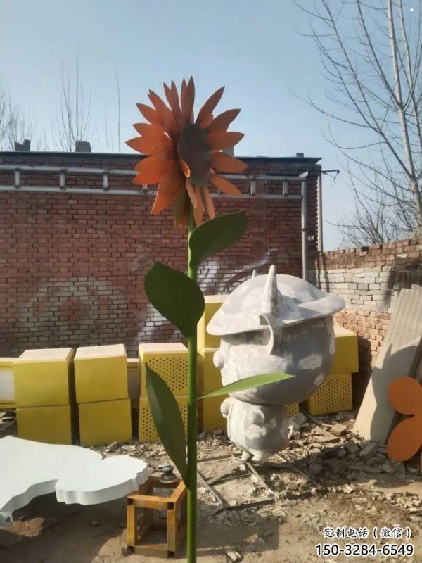 荊門太陽(yáng)花雕塑工程，美陳雕塑，玻璃鋼太陽(yáng)花雕塑廠家
