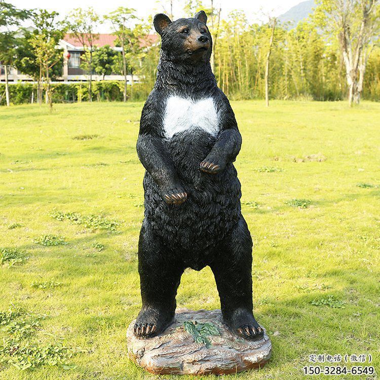 婁底街道黑熊雕塑，仿真動物雕塑，古銅效果