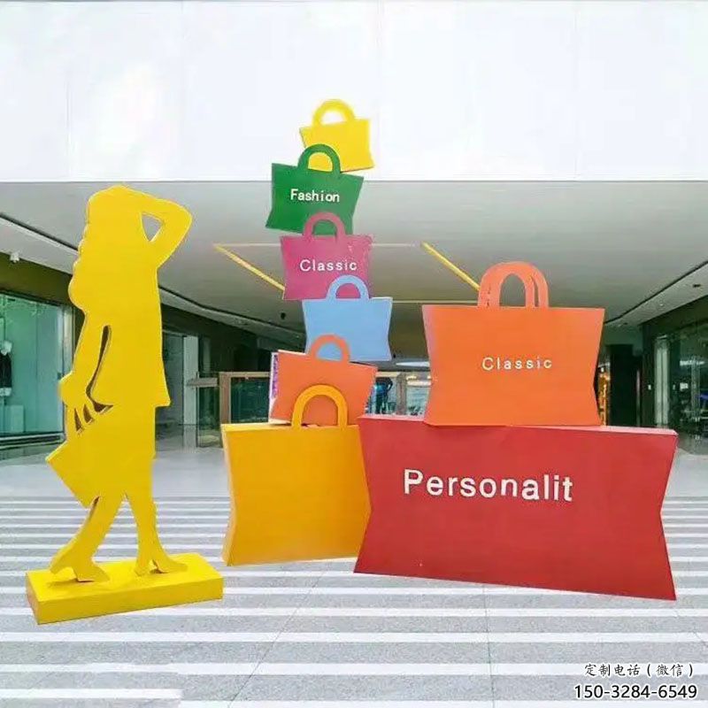 南關(guān)購物人雕塑選定，景觀雕塑，不銹鋼購物人雕塑生產(chǎn)商