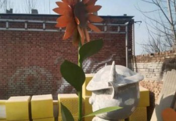 四平太陽花雕塑工程，美陳雕塑，玻璃鋼太陽花雕塑廠家