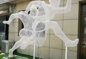 玄武鏤空健兒雕塑制造，校園雕塑，金屬鐵藝人物雕塑展品