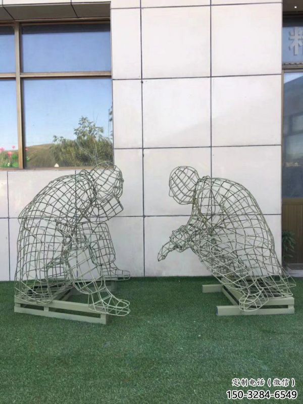 西湖鏤空對弈雕塑標準，廣場雕塑，鐵藝民俗人物雕塑供給