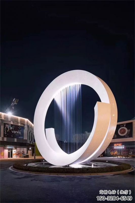 棗莊圓環噴泉雕塑，水景藝術原理，水景圓環雕塑廠家