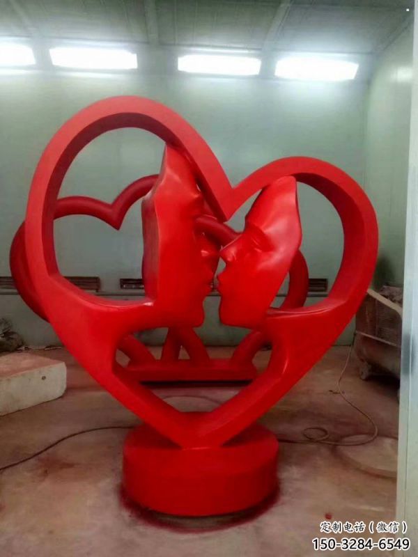 棗莊制造心形人物雕塑供需，鋼管組合，雕塑工程制作供應