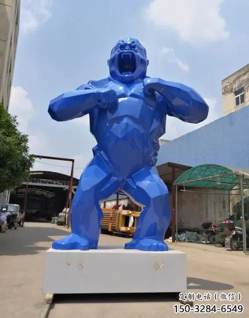 煙臺(tái)彩繪黑猩猩雕塑