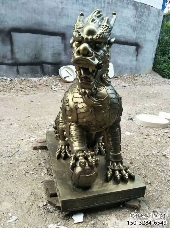 陽(yáng)泉校園麒麟雕塑，拉絲海洋雕塑，卡通主題