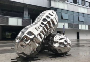 鄂爾多斯花生雕塑制造，白鋼構件，不銹鋼花生雕塑提供