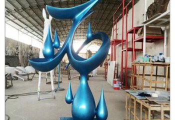 剛察水滴雕塑，烤漆工藝，群雕不銹鋼水滴雕塑